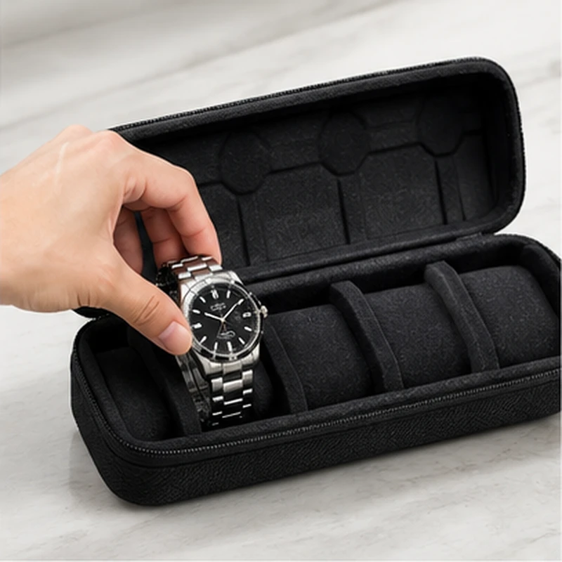 5-Slot Watch Organizer Case for Travel – Hard Shell Storage