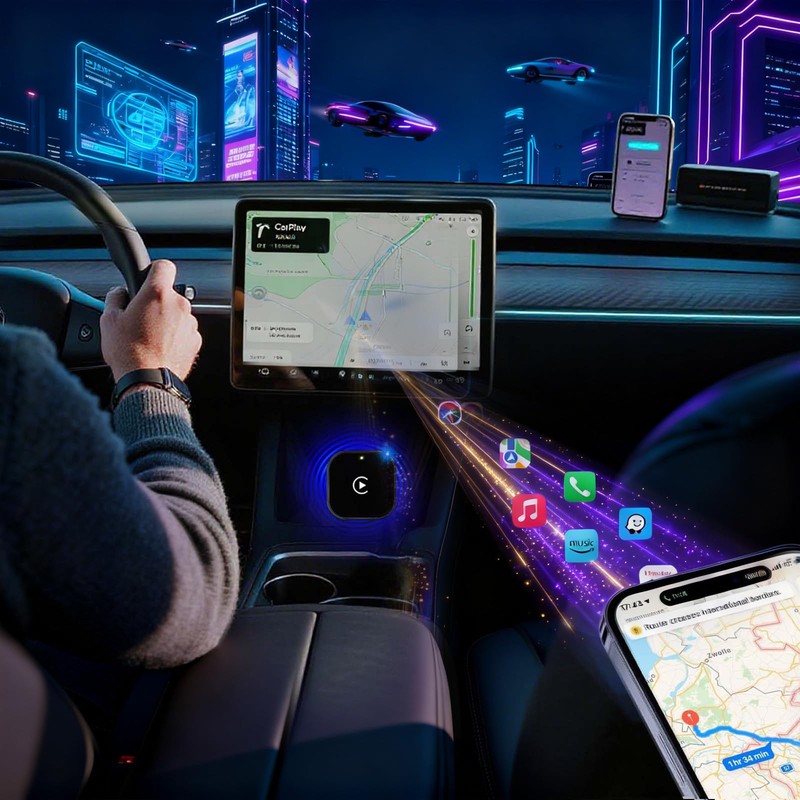 Yizro Wireless CarPlay Adapter for Apple iPhone & Android, 2-in-1