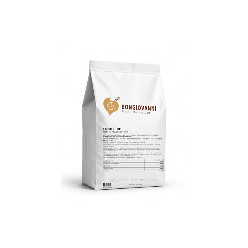 Bongiovanni Polvere di Semi di Finocchio BIO 250g - 100%