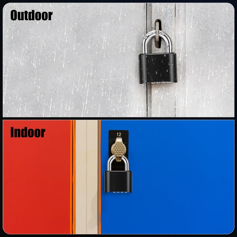 Diyife Heavy Duty Combination Padlocks Outdoor, [Weatherproof] 51.5mm Large 4