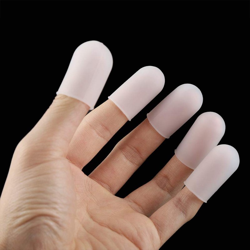 Fdit 5pcs Silicone Finger Protector Thumbs Cover Fingertip Gloves for