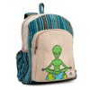 Meditating Alien Hemp Backpack Bag - Eco Friendly Hippie Yak