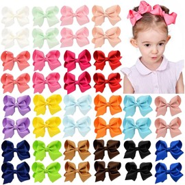 Moños Para Niñas, 40 Piezas Con Pinzas De Cocodrilo, Moños Para Bebe, Accesorios De Cabello Para Niñas Pequeñas, Adolescentes, Uso Diario, Fotos, Fiestas, 7.5 * 4 cm