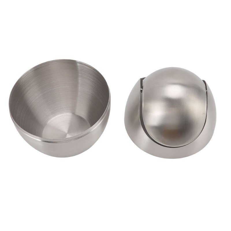 Desktop Trash Can Stainless Steel Egg Shape Mini Countertop Waste