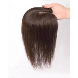 50% Human Hair Bangs Wig, Straight Bangs, Hidden Gray Hair, Volume Up, Partial Wig, Hand Knitting Inner Net, One Click Wig, Bangs, Fluffy, Natural, Cute, Smoothing Face, Everyday Use, Women's, Net