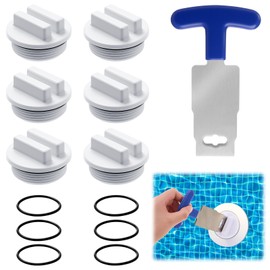 MorningRo 6 Pcs 1.5" Threaded Pool Spa Return Winterizing Plug Filter Drain Plug Sp1022c with 6 Pcs O-Ring, 1 Removal Tool with Handle Grip Compatible with Hayward Pentair for Winterizing Pools