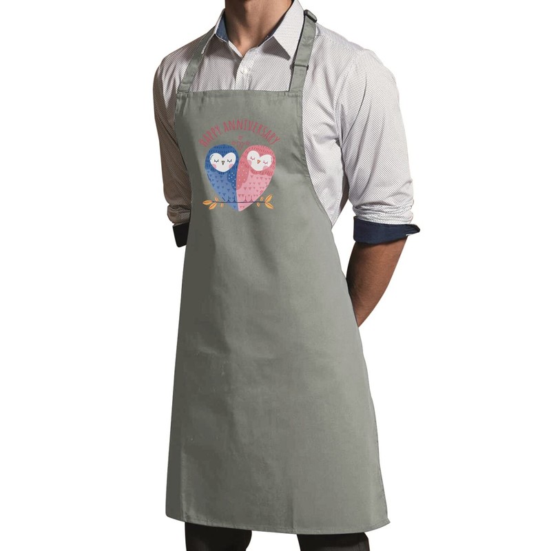 Fabulous Premium-Küchenschürze Grau Owl Anniversary Wedding Celebration Gift Ideas Couple