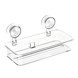 Suction Cup Tissue Box Transparent - Wall Mounted No Drilling Required Tissue Holder with Strong Suction Power, Ventilated, Versatile & Space-saving