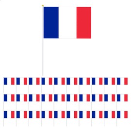 Pack Of 30 French Crank Flags, Multi-Colored Crank Flags, Sporting Event Crank Flags, Party Decoration Flags, Symbols And National Flags