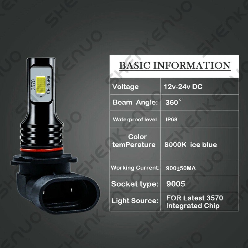 8000K Front LED Headlight Bulbs For Toyota Camry 1992-2006 Low