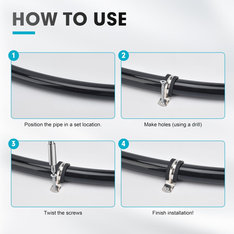 2-3/8 Inch 10 PCS 2 Holes Rubber Cushioned U Bracket