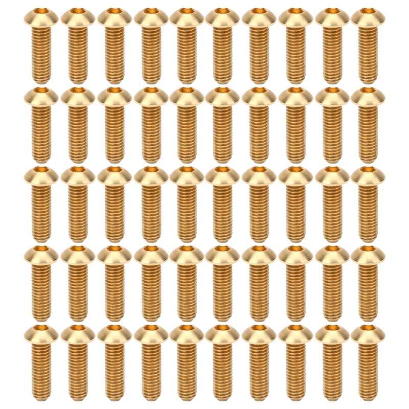 50Pcs Round Hex Socket Screw Copper Fastener Hardware Tools Industrial