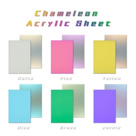 Chameleon Acrylic Sheet - Sparkly Plastic for Laser Engraving, Pearlescent Acrylic Sheets for DIY Projects, Crafts Art Display (3, Purple, 8 * 12inch)