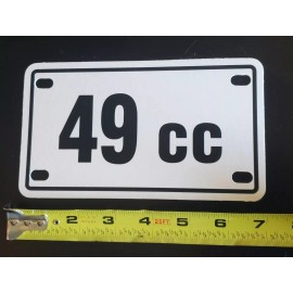 No Brand Scooter Tag 49cc Made in USA 7x4 50cc Ployboard License Plate 49 cc Moped 50 cc