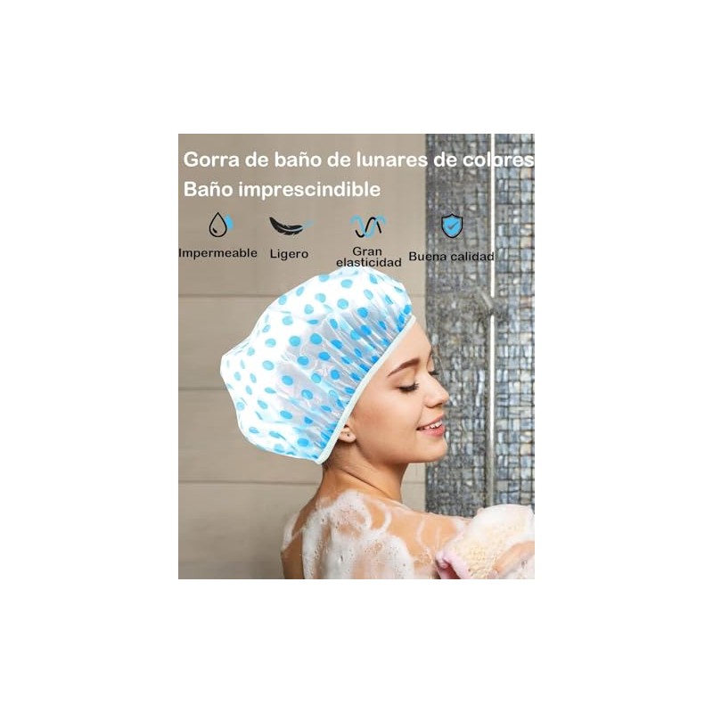 Gorras Baño Mujer Ducha Reutilizables Diseño Elegante Ajuste Cómodo Protección