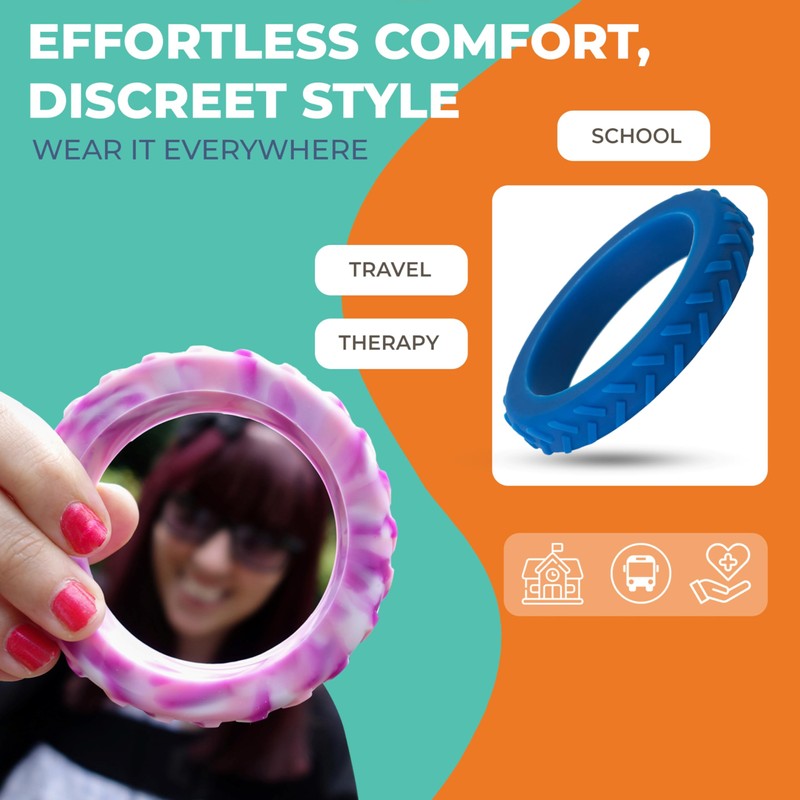 Tread Sensory Chew Bangle - Adult - (Blue)