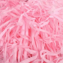 TSHAOUN 100 g Raffia Hamper Shreds, Shredded Tissue Paper Filling Material, Gift Filling Paper Shredded for DIY Party Hamper Filling and Gift Packaging for Gift Box Decorations (Pink)