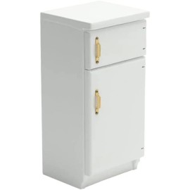 Dollhouse Miniature Fridge 2 Door Refrigerator White 1:12 Scale Wood Furniture