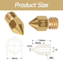 3D Printer Accessories, 20PCS Nozzles 3D Printer Parts High Speed 0.4mm Brass Hotend Nozzles Kit for Creality Ender 3/Ender 3 V2/Ender 3 Pro with Tweezers Wrench