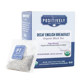 Organic Positively Tea Company, Decaf English Breakfast Black Tea Bags, 20 Count