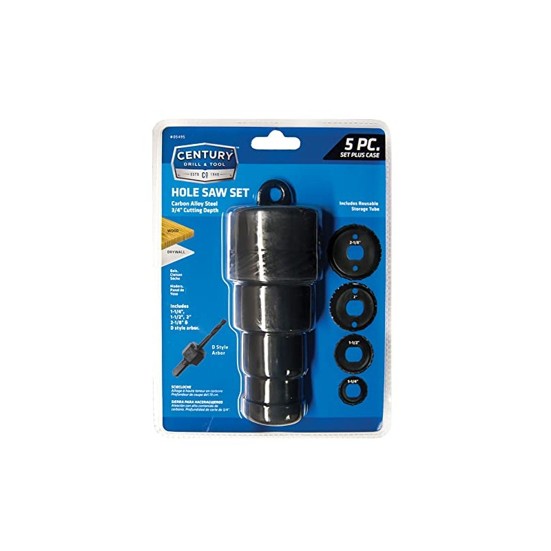 Century Drill & Tool 05495 Carbon Steel 5 Piece Hole
