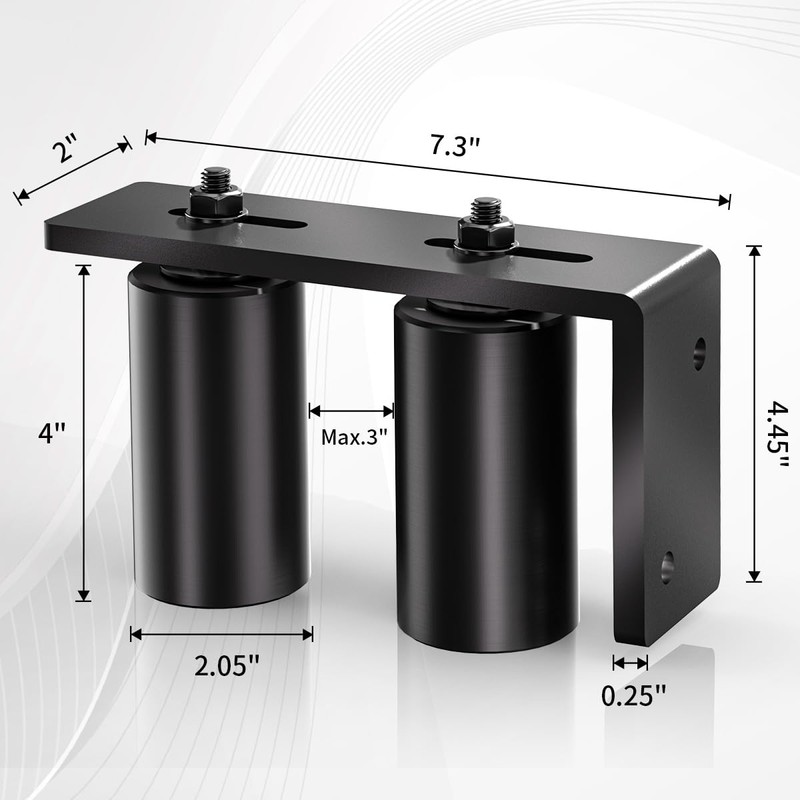 Sdstone Slide Gate Guide Roller 4" Black with L Rear
