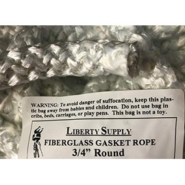 LibertySupply 3/4" Wood Stove Door Gasket, Round Fiberglass Rope Seal (10 ft. roll) Low Density