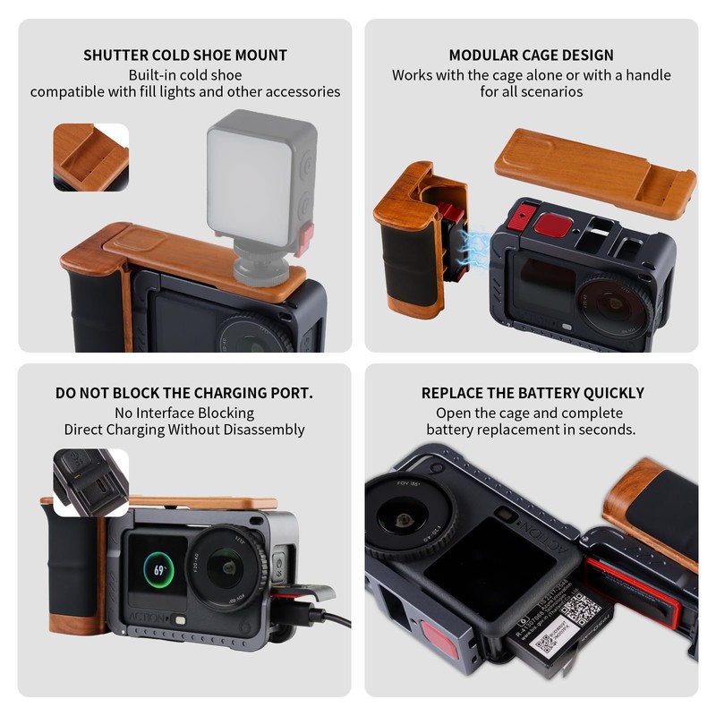 Aluminum Street Grip Kit for DJI OSMO Action 6 Accessories