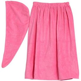Keenso - Toalla de Baño Ajustable Envolvente Mujer - Fast Absorbente & con Gorro para secar el Pelo para Vestido, SPA, Gimnasio, Baño