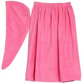 Keenso - Toalla de Baño Ajustable Envolvente Mujer - Fast Absorbente & con Gorro para secar el Pelo para Vestido, SPA, Gimnasio, Baño