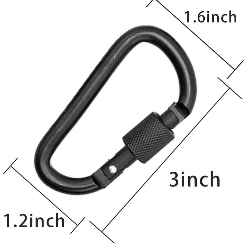 4pcs Locking Carabiner,Clips, Key Clip,D-Ring Carabiners with Screw Lock, Duty