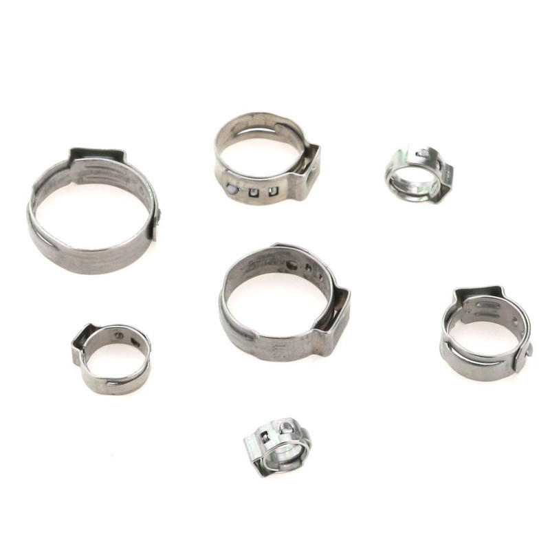 Hilitchi 70pcs Stainless Steel Single Ear Hose Clamps with Ear