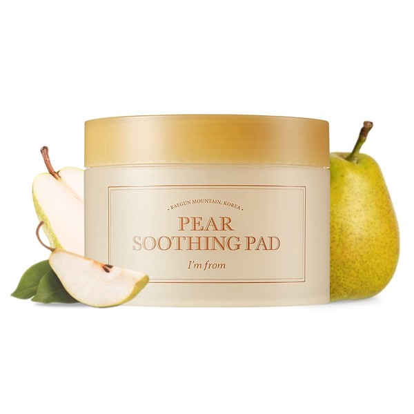 [I'm from] Pear Soothing Pad 60 sheets, 75% Wild Pear Extract for Cooling, Calming and Hydration, Facial Daily Toner Pad Soaked for Sensitive Skin, Vegan, Unbleached,100% Biodegradable in 20 days