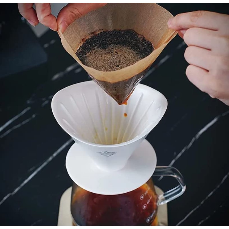 New Coffee Cup Filter "V" Shape Strainer Sheet Natural Wood