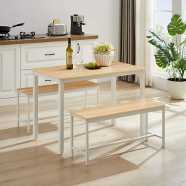 Dining Table Bar Table with 2 Dining Benches Chair for Kitchen Breakfast Table Living Room Party Room Usecolor: 4, Size: AS show