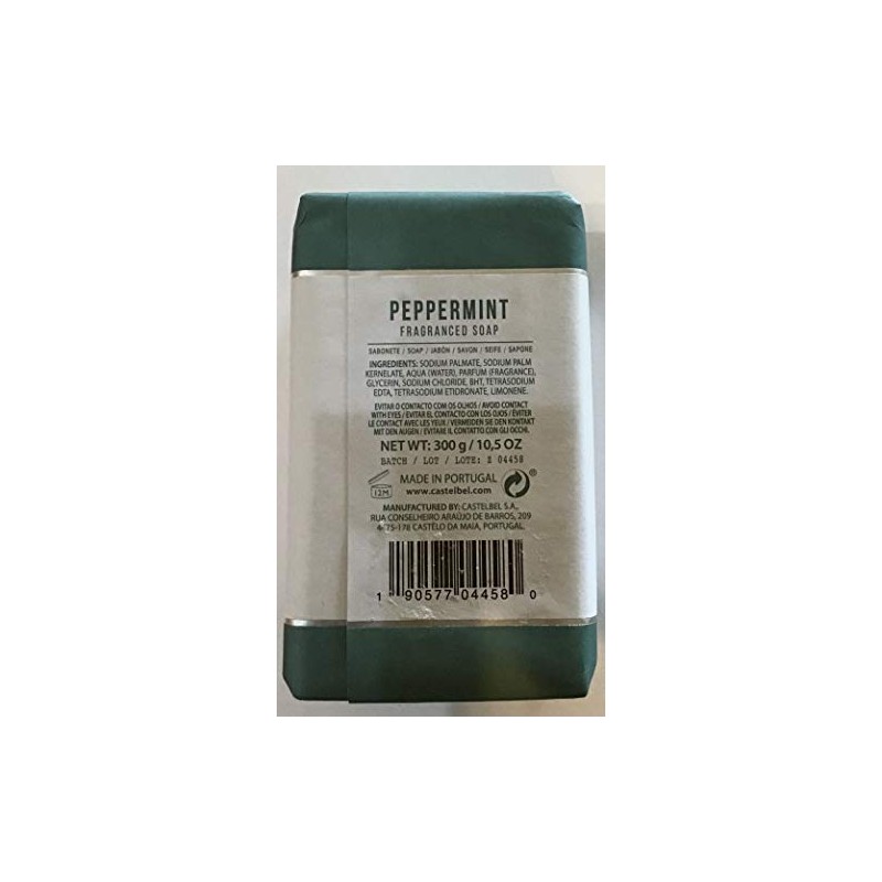 Castelbel Peppermint Men's Grooming Soap Bar, 10.5 Ounces