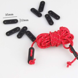 Teensery 50 Pcs Plastic Cord Tensioners Rope Adjuster Tent Guyline Wind Rope Buckle Fastener for Camping Hiking Picnic Outdoor Activities, Black