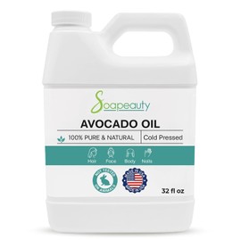 Aceite de aguacate para la piel y el cabello, prensado en frío, 100% puro y natural, aceite portador para aceites esenciales, aceite de masaje, 32 fl oz