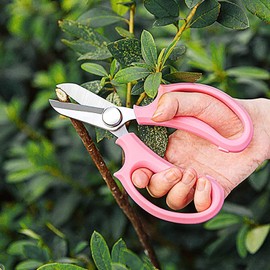 YYG Floral Shears, Premium Steel Garden Pruning Shears Floral Fruits Leaf Scissors Hand Pruner Snip Trimming Tool for Gardening Flower (Pink, 6.5)