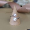LUCKMORA Pearl Ring for Women Sterling Silver Rings 925 Adjustable