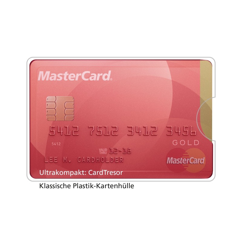 CardTresor Casual Stainless Steel Red RFID / NFC Protection, red,