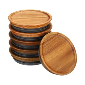 PATIKIL Mason Jar Lids Wooden Storage Canning Jar Lids Ball Jars Wooden Lids with Airtight Silicone Seal Ball Wooden Lids (3 Regular and 3 Wide)