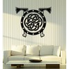 Vinyl Wall Decal Viking Shield Axes Celtic Pattern Warrior Scandinavian
