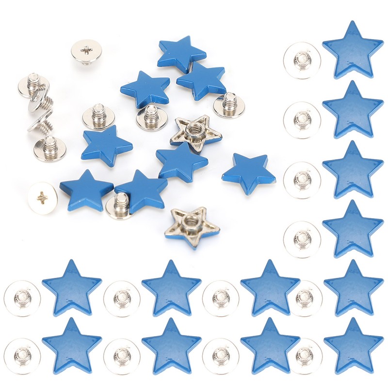 50 Sets Star Shape Rivet Screw Anti‑Rust Clothes Decoration Accessories