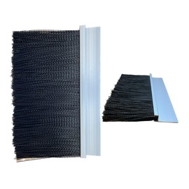 JaCor 4" Nylon Brush Seal Weatherproofing, 4.0" Brush Seal x 1.0" Straight Holder x 8ft + 8ft Brushes (16ft Total)