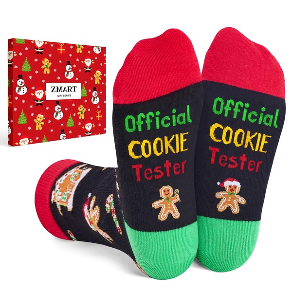 Zmart Christmas Gingerbread Socks for Teens, Gingerbread Gifts for Kids Funny Crazy Christmas Socks for Childen