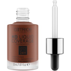 Catrice HD Liquid Coverage Foundation, No. 098, Nude, Long-Lasting, Matte, for Blemished Skin, Vegan, Oil-Free, Waterproof, Paraben-Free, Pack of 1 (30 ml)