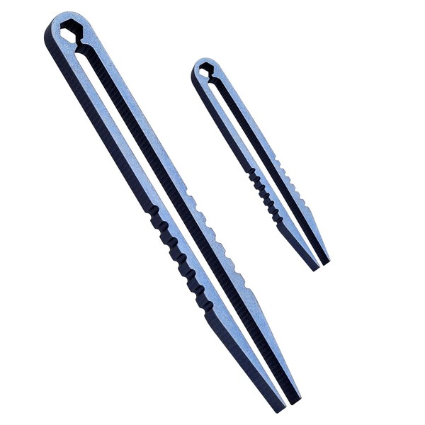 Sarini 2 Pack Mini Titanium Tweezers Portable EDC Tweezers Travel
