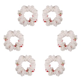Cicimeiluody Soft Cotton Hair Scrunchie Hair Tie for Thick Thin Hair Ponytail Holders Hair Scrunchies for Grils Hair Accessories for Show/School Performance 6 PCS (Cherry)