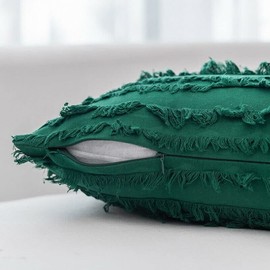 AIMALL Boho Tassel Fringe Striped Cushion Cover Soft Home Decor Sofa Throw Pillow Case-18x18 inch Soft Linen Fabric Throw Pillow Case for Sofa and Home Decor in Multiple Vibrant Colors